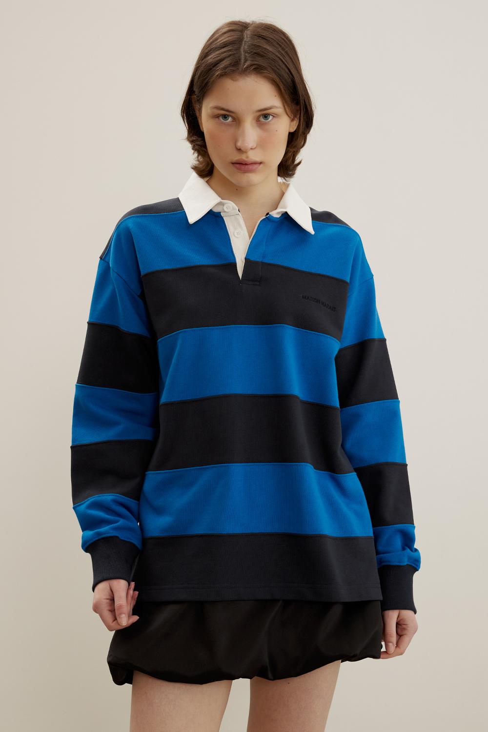 Embroidered Rugby Top, Blue