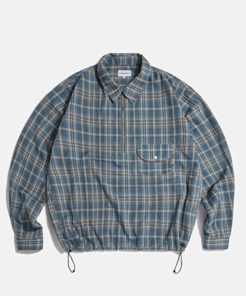 Vintage Plaid Pullover Shirt Blue