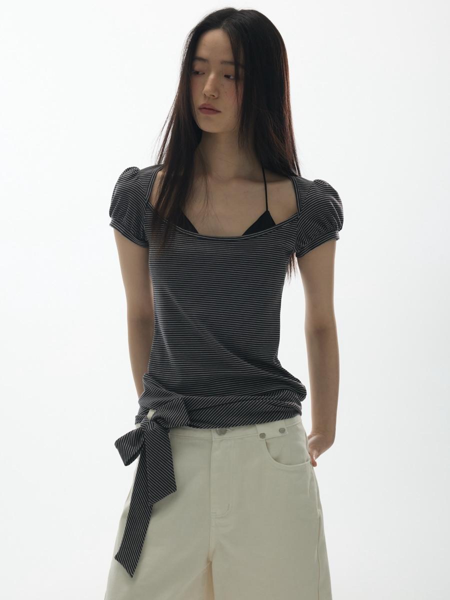 [PRE-ORDER 10% SLAE] YaWhat Sweet Puff Strap Top (2color)