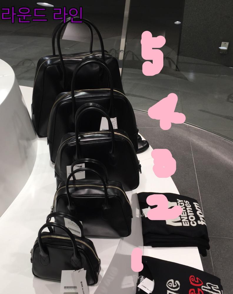 꼼데가르송 아오야마레더백 라운드 스퀘어 소가죽가방
