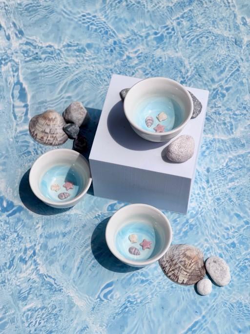 🐚파스텔 물빛 조개술잔 바다술잔 소주잔1p🐚