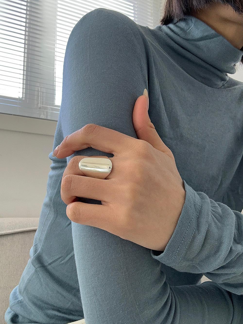 [925silver] Wide flat ring