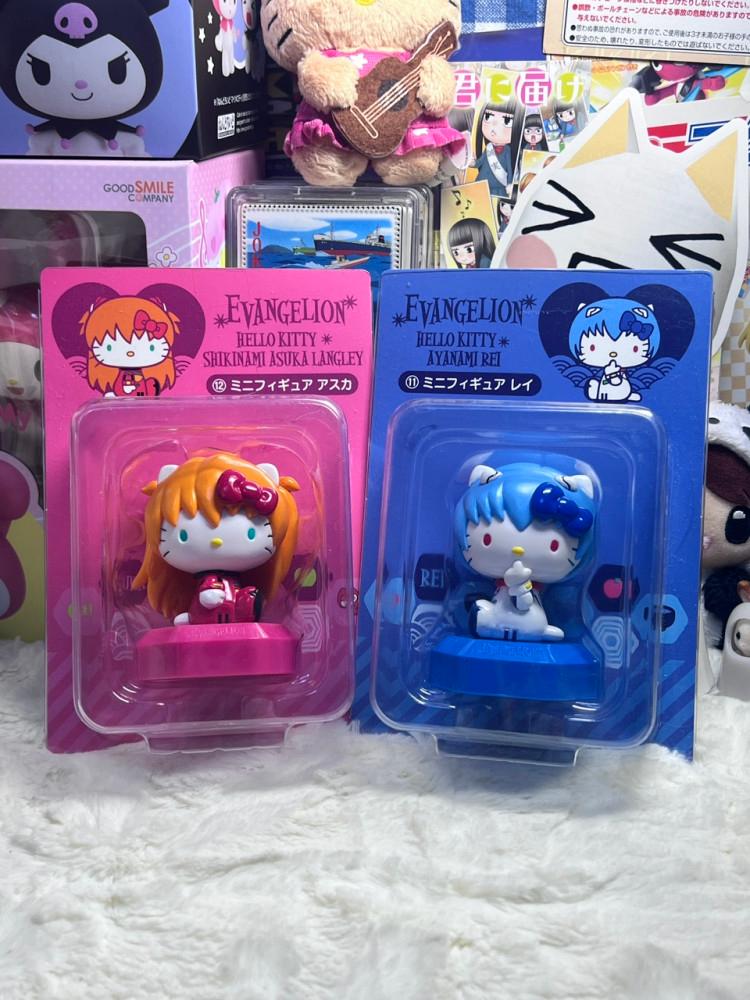 [에반게리온 X 헬로키티] 키티 레이 아스카 미니 피규어
