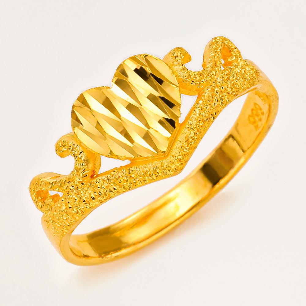 24K 순금 99.9% 샌딩 하트왕관 반지 (3.75g/5.625g/7.5g/11.25g)