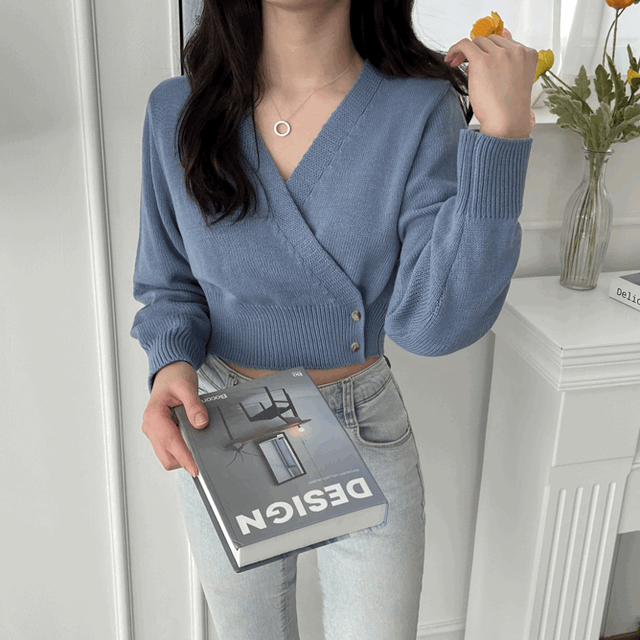 [고객님이 인정한 여리여리 핏보장!!] 스위트 투버튼 랩 니트 가디건