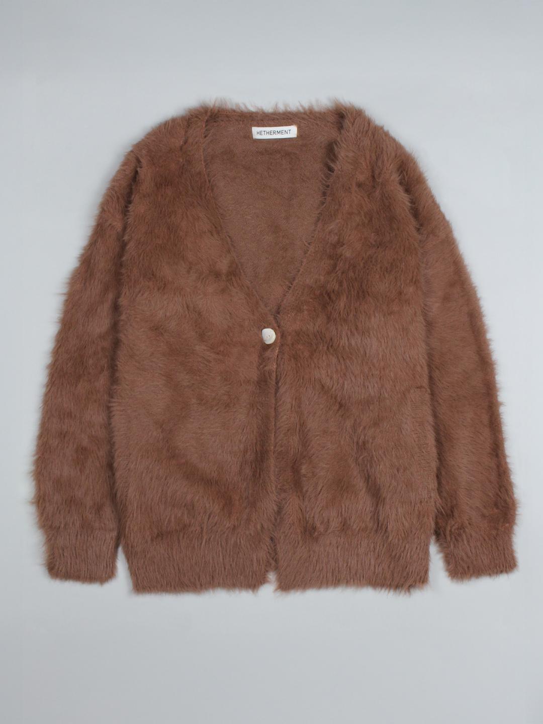 teddy pocket cardigan (effort brown)