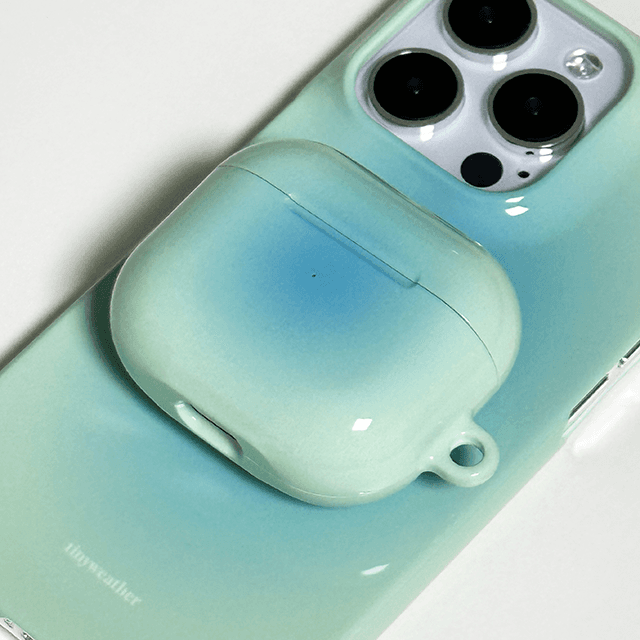 blush airpods hard case [blue+green]