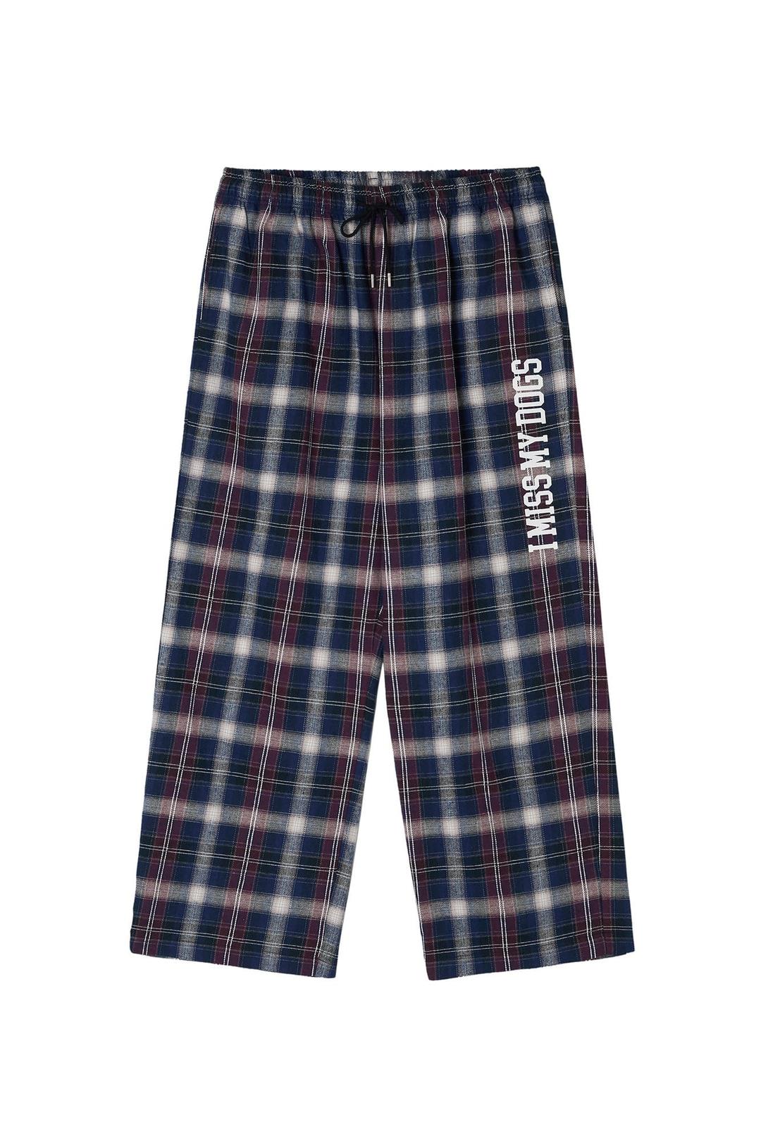 PAW PLAID FLANNEL PJ PANTS (PURPLE)