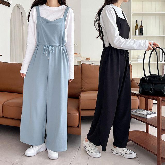 빅사이즈 데일리 무지 멜빵 점프슈트 -BJS0001- 빅사이즈 루즈핏 오버핏 여름