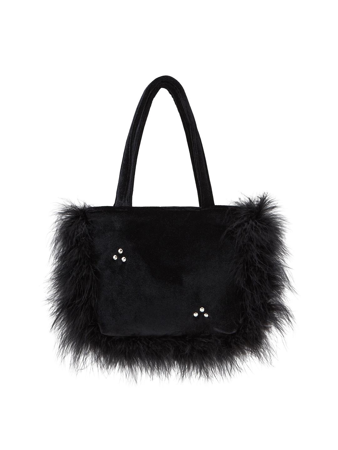 Velvet fur tote bag