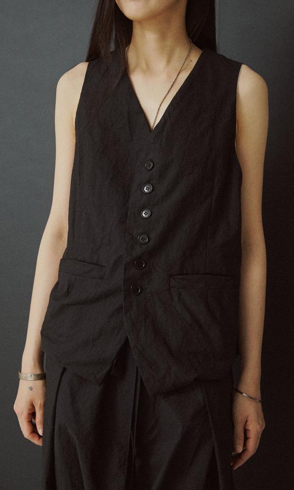 Crease_Cotton_Vest_BK