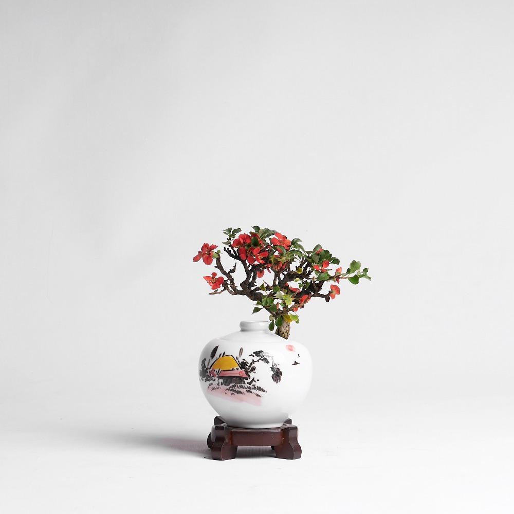 매화 산수화 백자