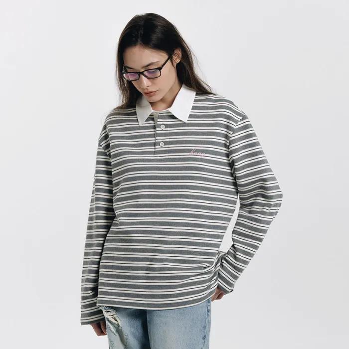 a stripe rugby t-sh (grey)