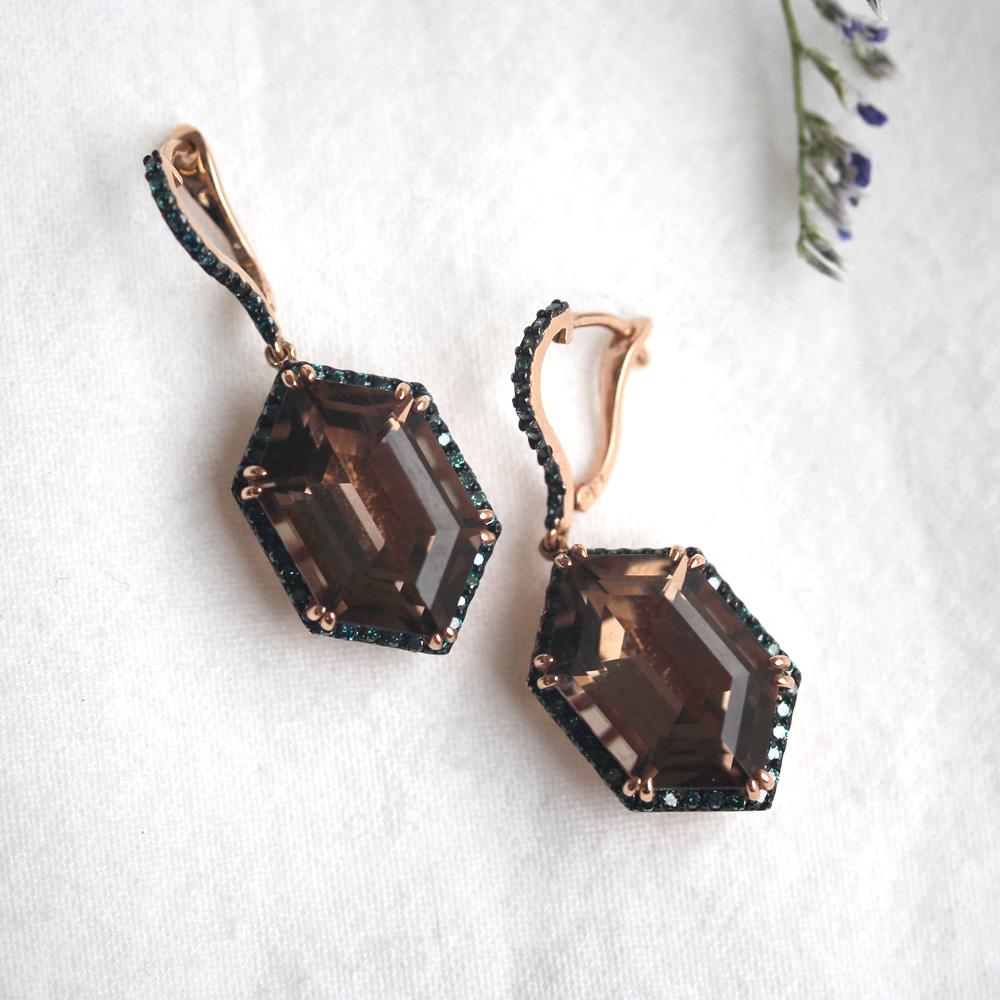 nighty night smoky quartz earrings