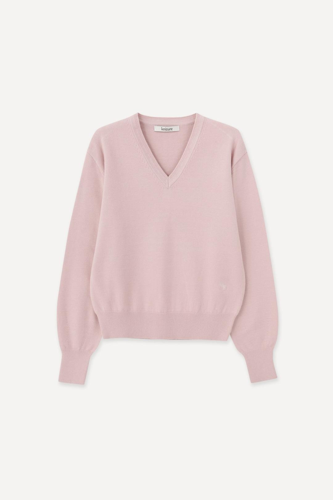 데일리 소프트 브이넥 벨 풀오버 _Indy Pink