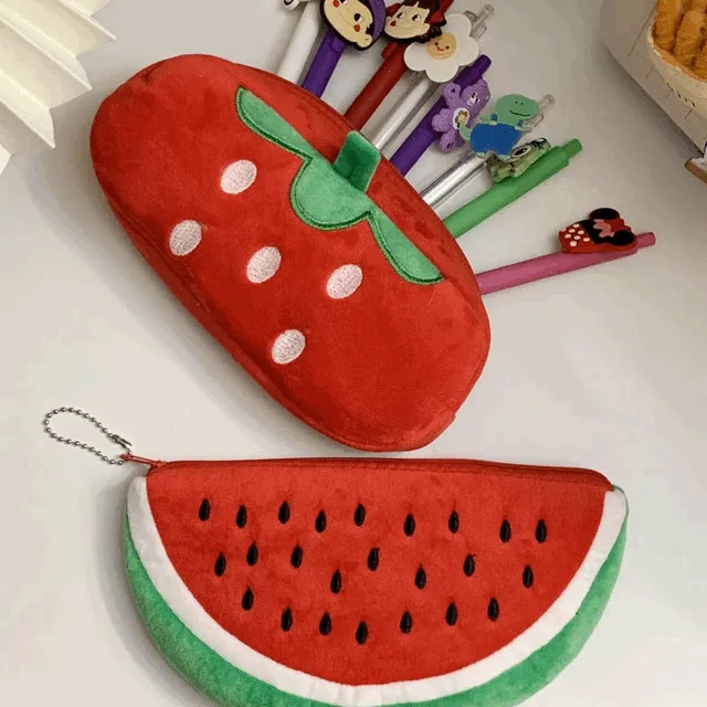 [🍉1+1할인🍓] 달콤 수박 딸기 필통 봉제인형 펜케이스