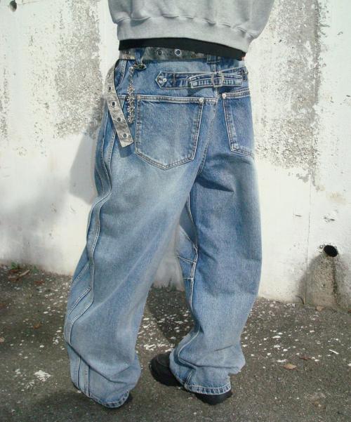 Technical Curved Denim Jeans