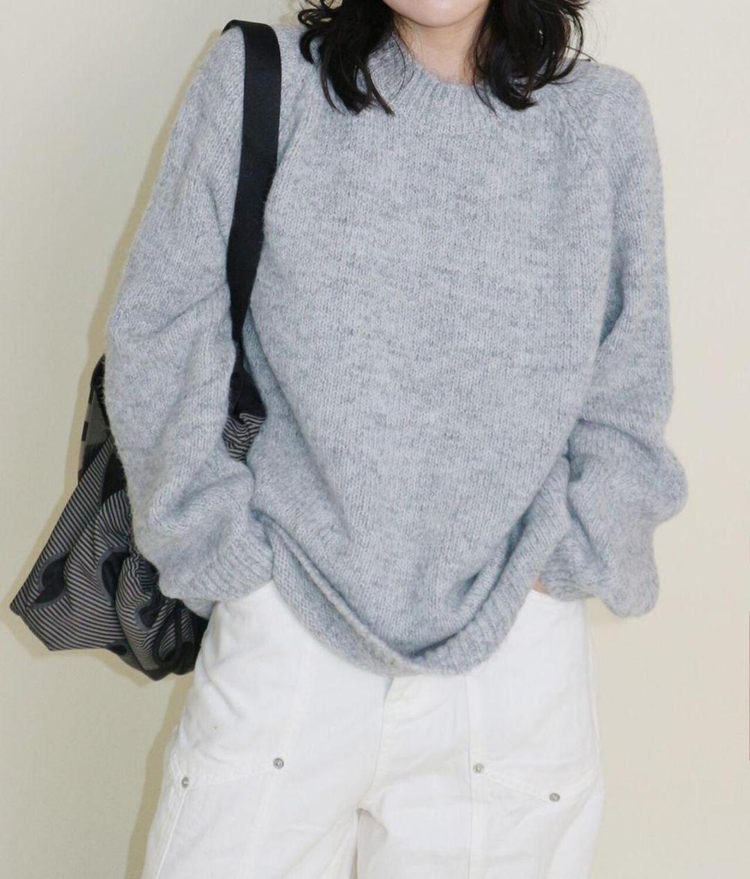 토렛 알파카 라운드 긴팔 니트