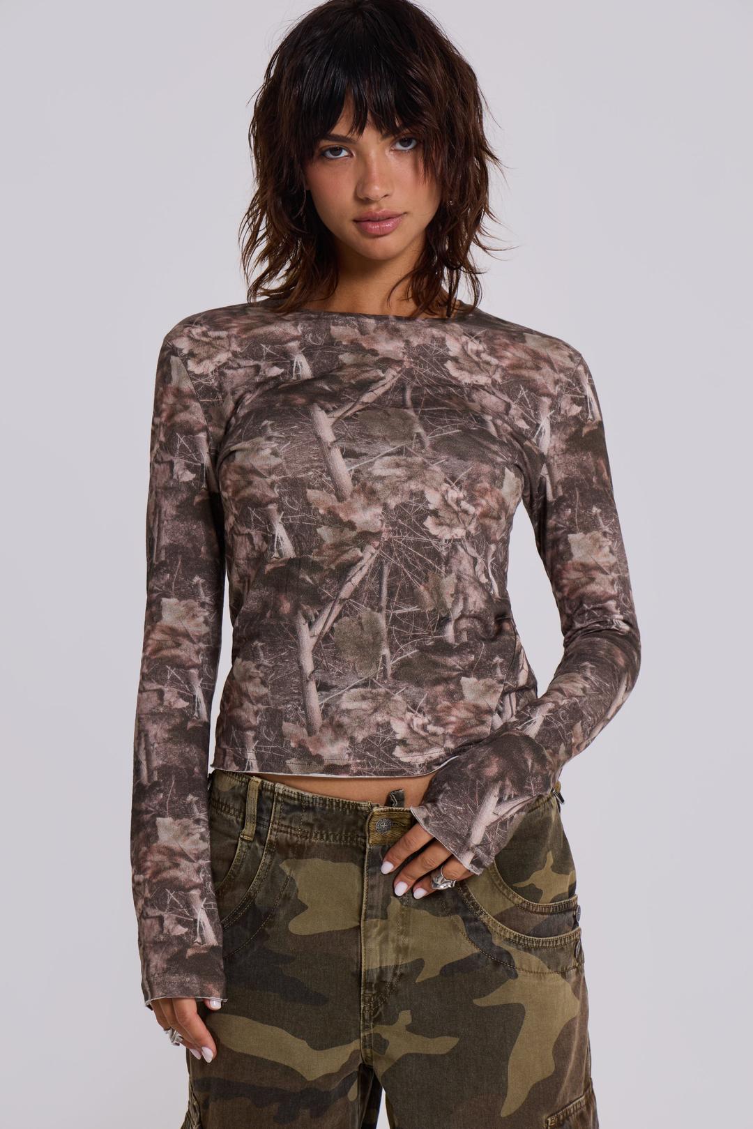 Woodland Long Sleeve Top - M / Camo