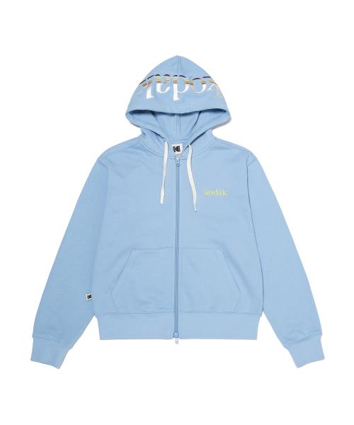 레인보우 빅로고 후드 집업 우먼 S.BLUE