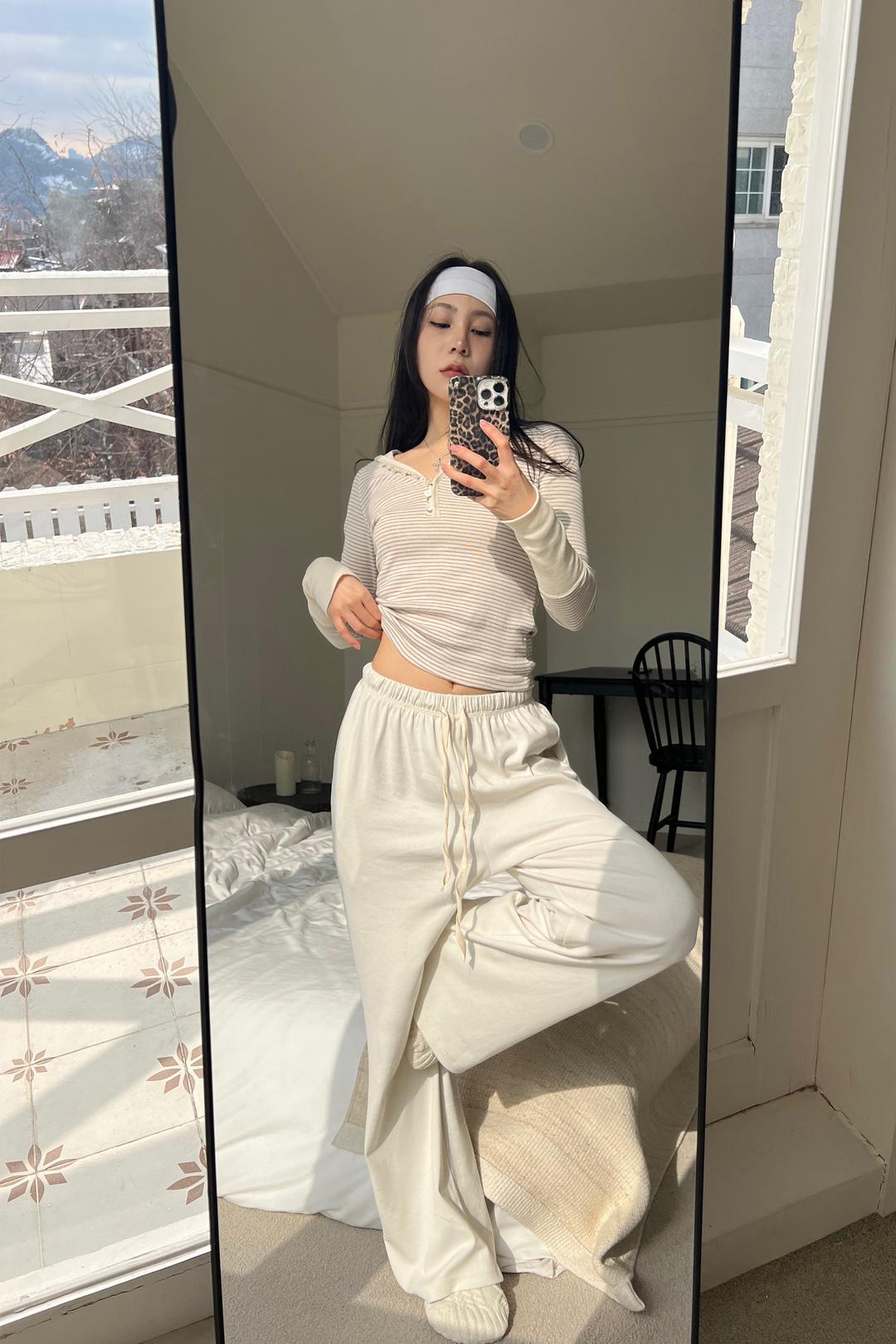 SOFT STRIPE HOODY T (BEIGE)