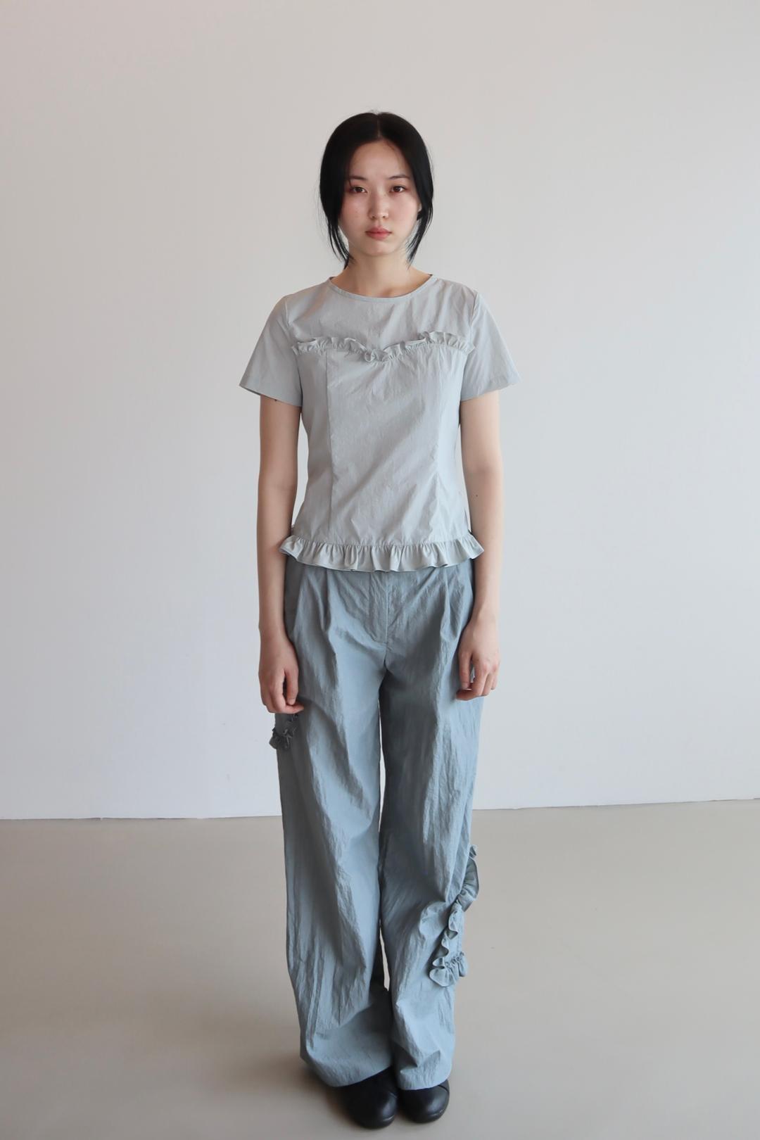 UNBALANCE RUFFLE PANTS (GREY)