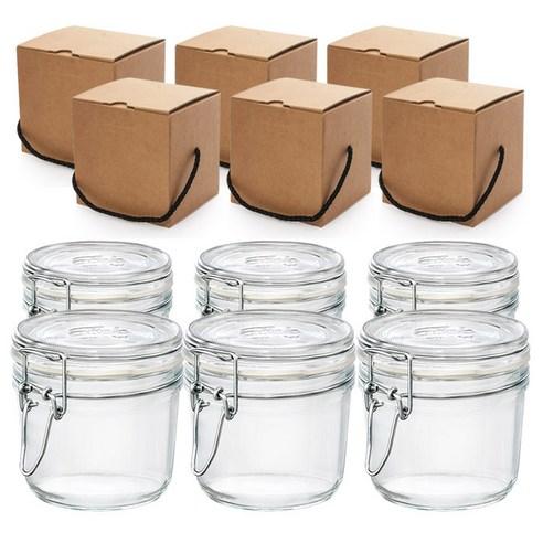 보르미올리 피도 클리어탑 유리병 350ml + 전용 기프트 박스 세트, 350ml, 6세트