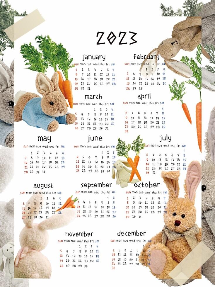 Love Rabbit 2023 Calendar Poster