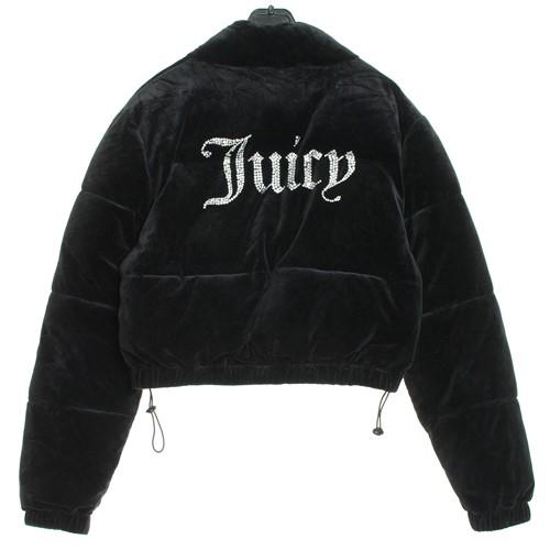 JUICY COUTURE 우먼스 비쥬 로고 벨벳 숏 패딩