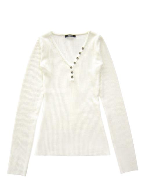[E.E] IS BUTTON KNIT_ivory