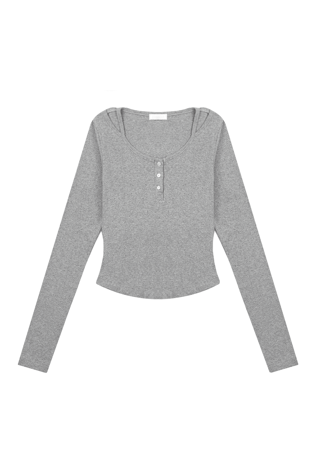 MELROSE 3BUTTON SLIT TOP [MELANGE GREY]