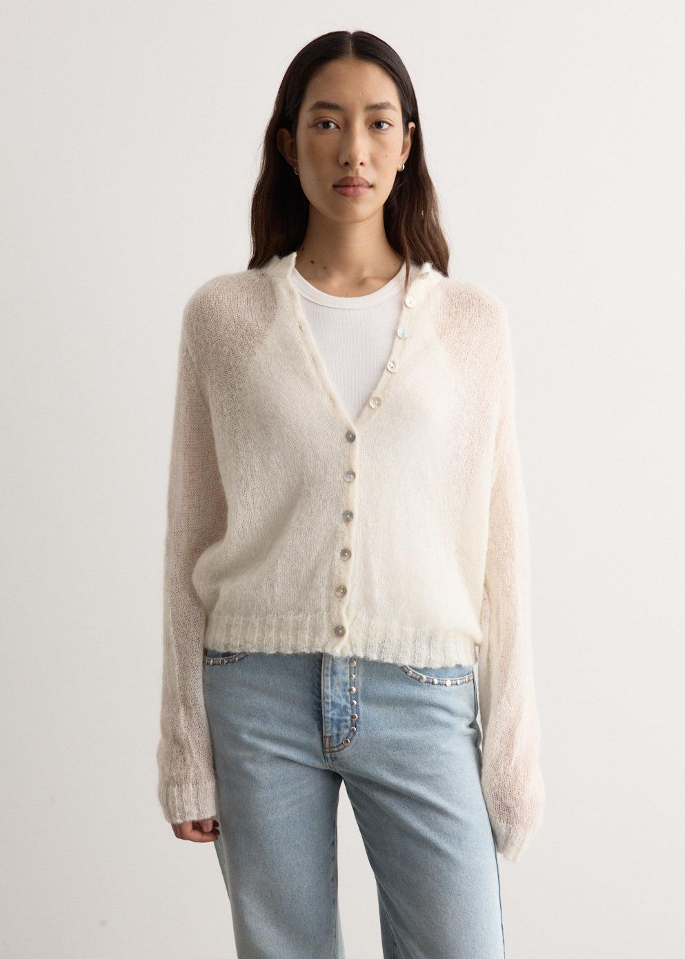 Kiss Cardigan - WHITE / XS