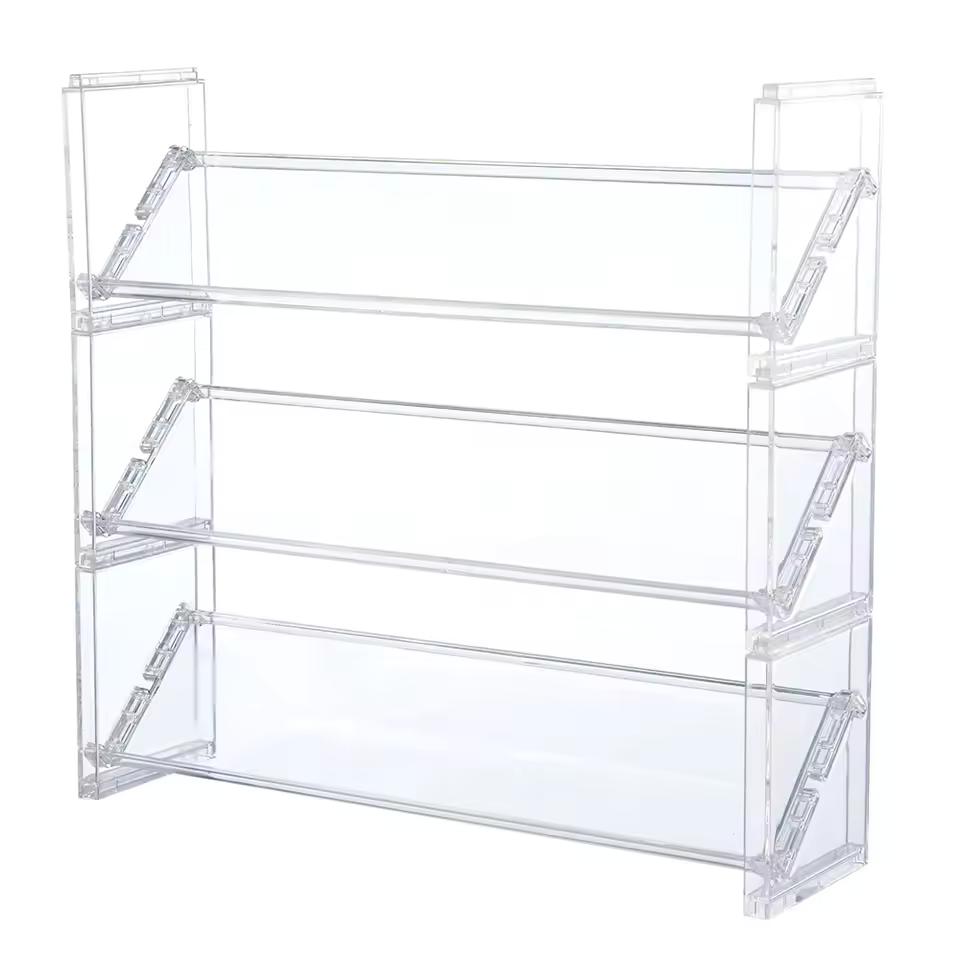 다층 애니메이션 배지 투명 디스플레이 랙 애니메이션 배지 용 쌓을 수있는 디스플레이 랙 주최자 수집품 보관 선반