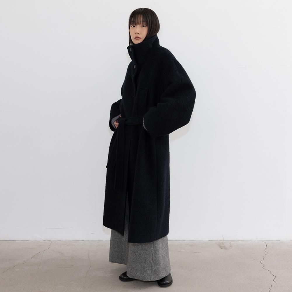 Single High-neck Coat_Navy