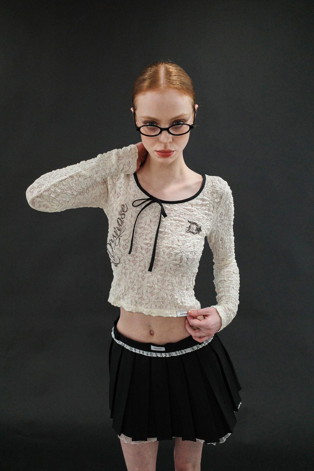 LETTERING LACE TOP (BUTTER)