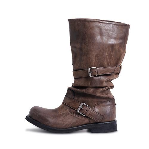 [9월 16일 예약배송] Slouchy Long Boots "Washed Brown\"