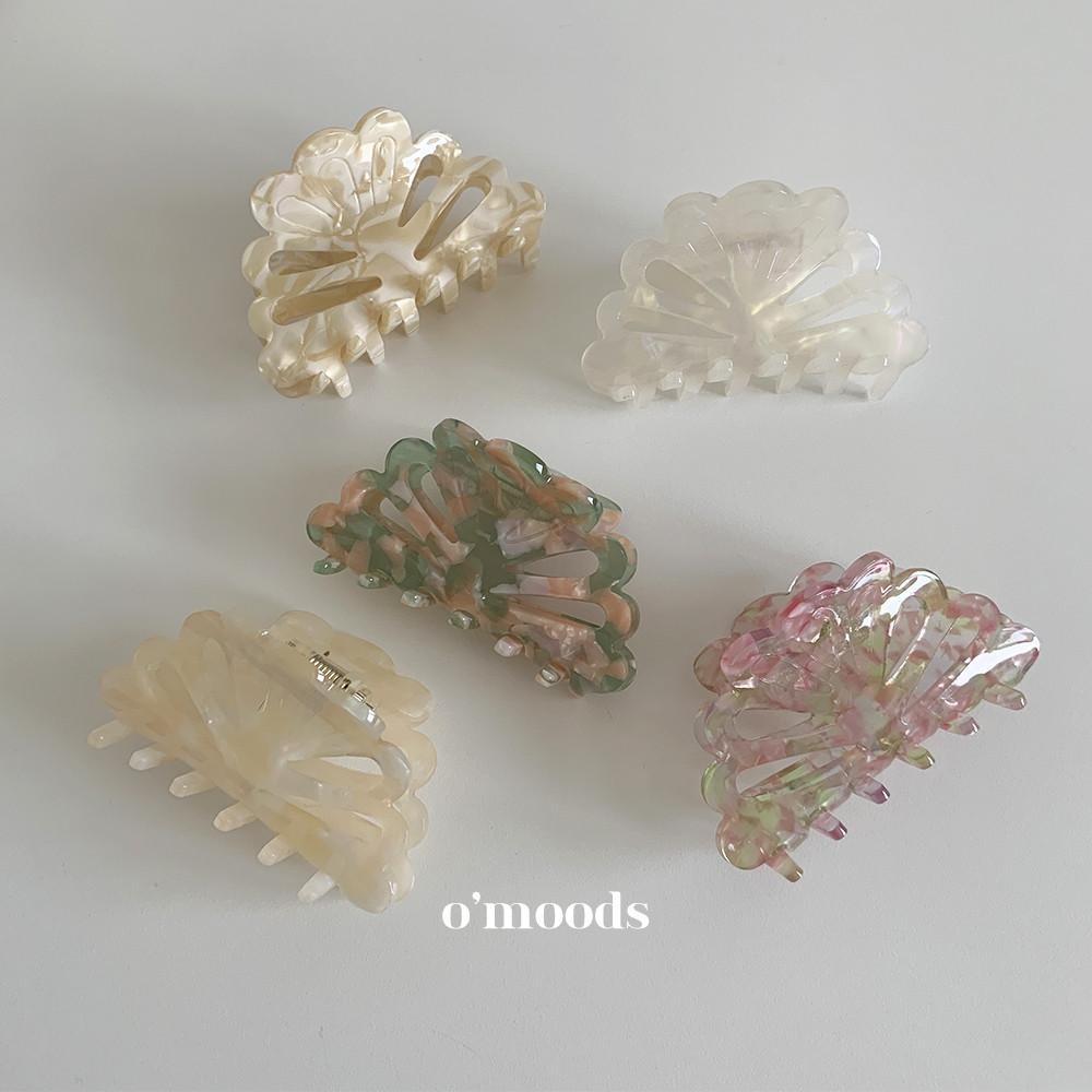 플라워 오로라 마블 자개 바렛 프랑스 셀룰로오스 플로랄 반묶음 반머리 포인트 헤어 집게핀