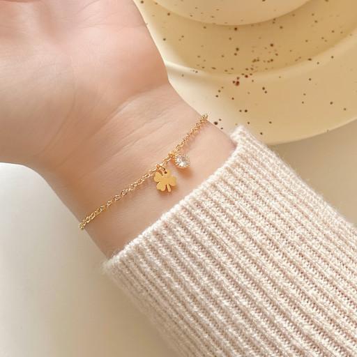 당일발송🍀미니 클로버 탄생석 팔찌 & 발찌🍀써지컬스틸