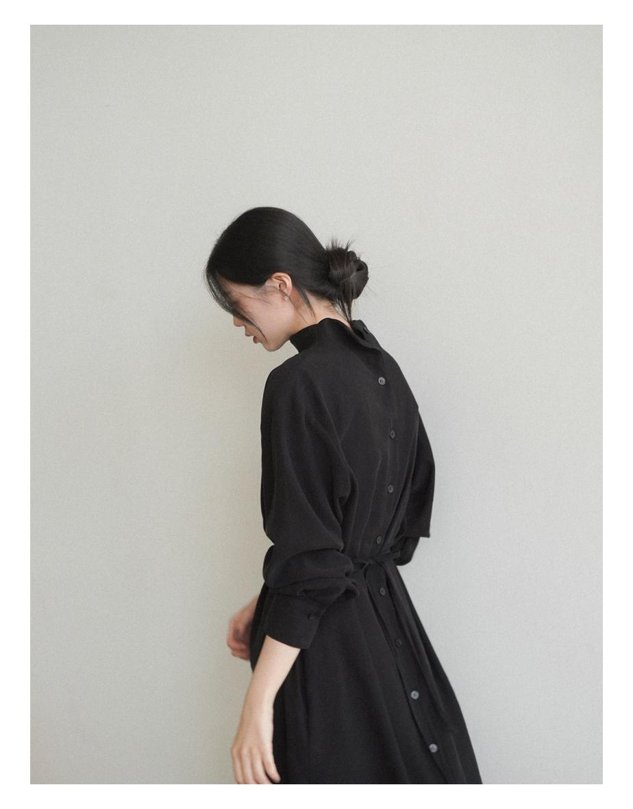 웨어러블 버튼 드레스 [블랙]