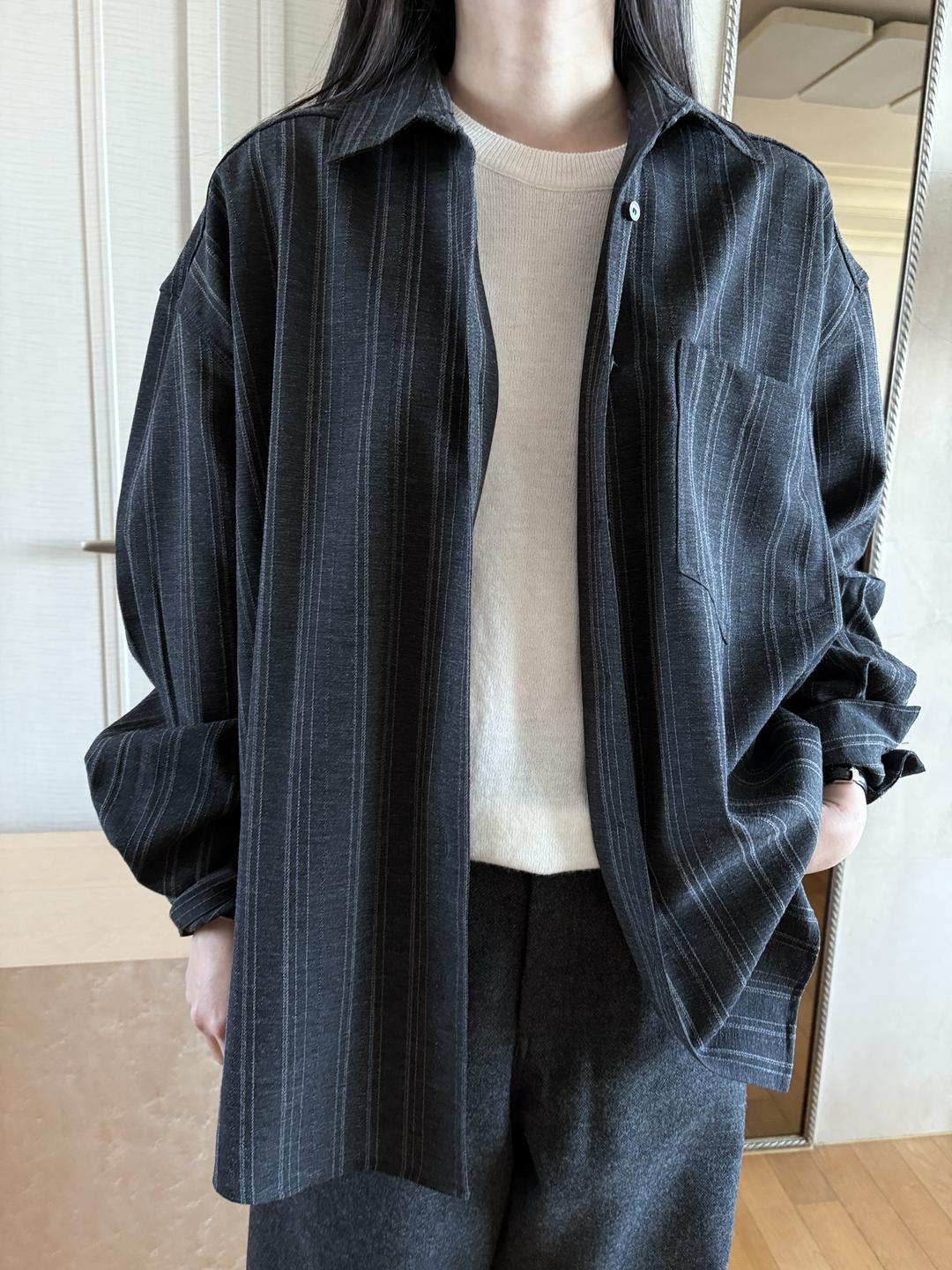 [20%] Woolcotton stripe shirts