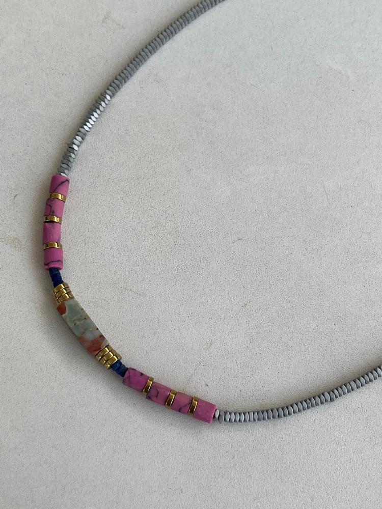 [스트링더비즈] 그레이 헤마타이트 칩 원석 목걸이 : 스트링더비즈