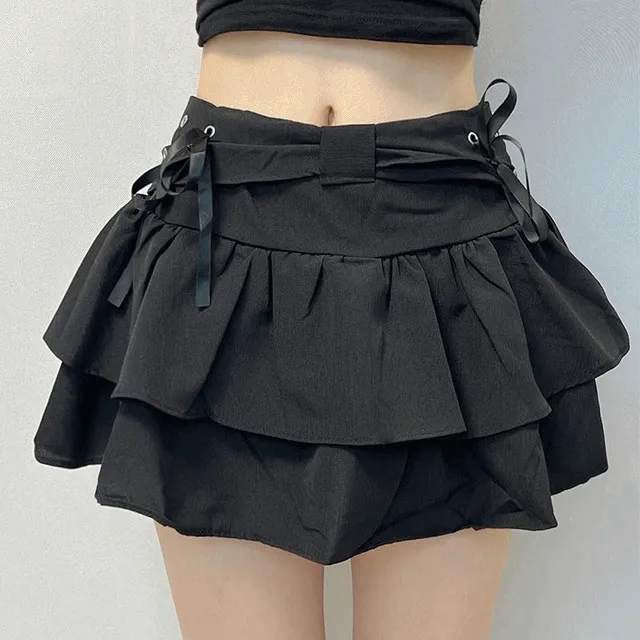 [당일/발레코어💕/러블리] 미니스커트 캉캉치마 밴딩스커트 속바지내장 플레어스커트 허리밴딩 데이트룩 여친룩 숏치마 2color
