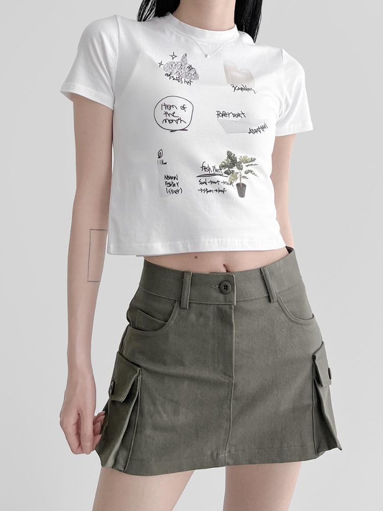 네이처 크롭 티