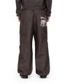 Knee Pin-tuck Printed Denim Pants (Brown)