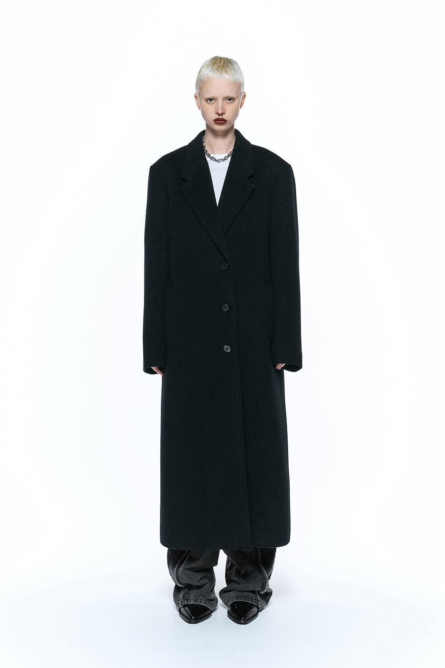 [예약발송] 클래식 맥시 코트 BLACK