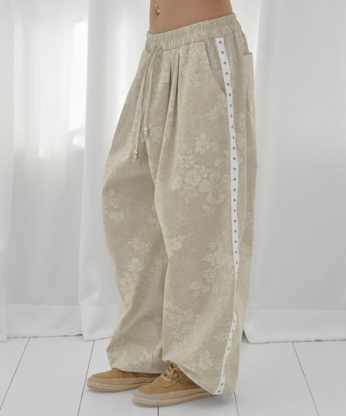 FLOWER TRACK PANTS (BEIGE) F26QD157