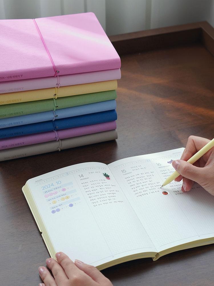 리훈 날짜형 6개월 이야기 하반기 다이어리 그란데 스티커, 펜 세트 반년