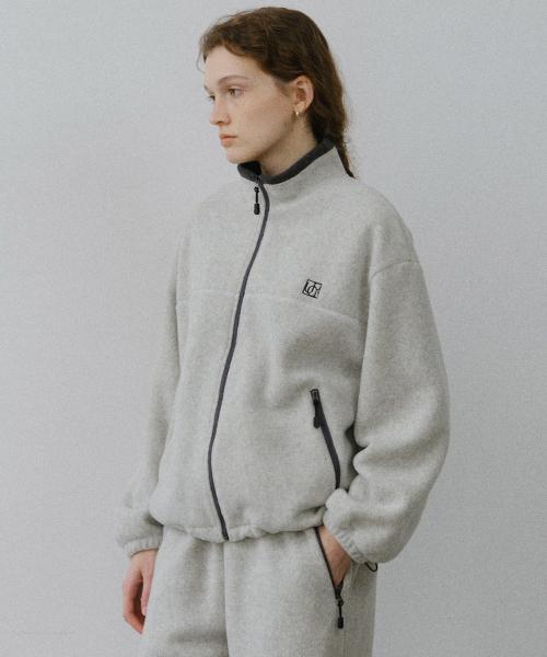 Emblem fleece zip-up