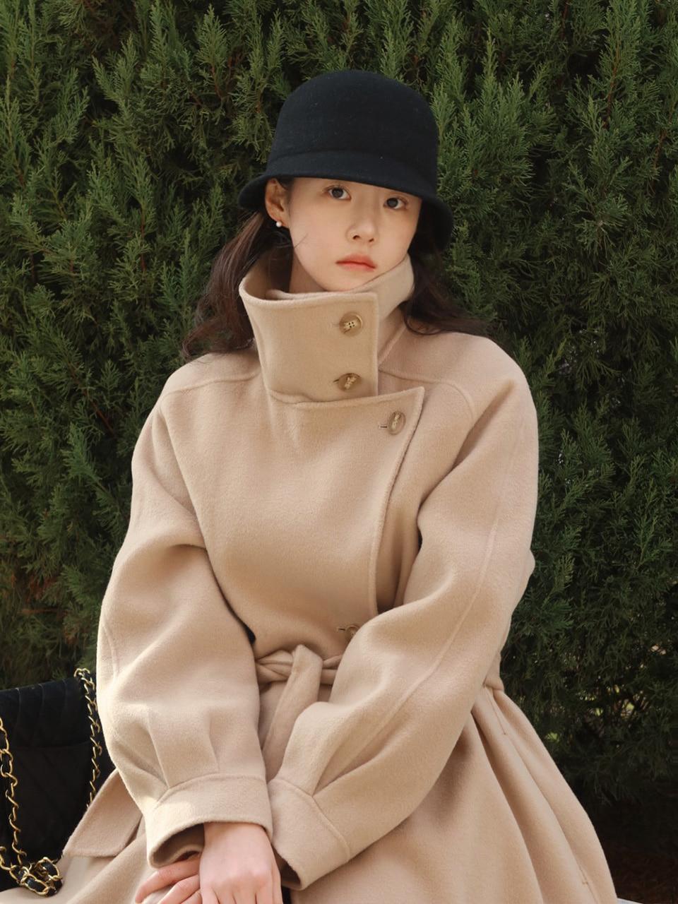 Classic High Neck Handmade Coat(2color)