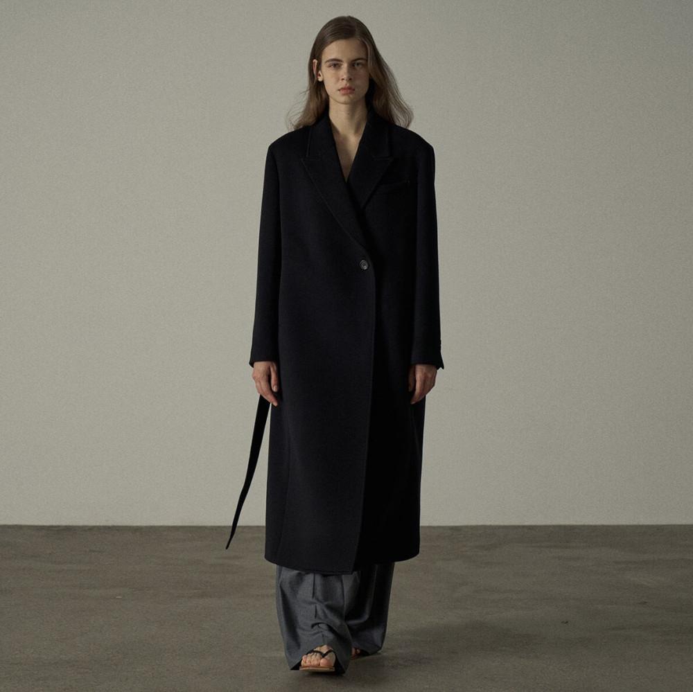 캐시미어 벨티드 코트_black
